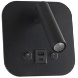  Zidna LED spot svetiljka sa USB portom LED/8W/230V 3000K crna | Eponuda.com