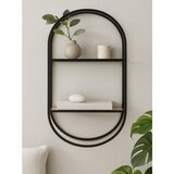 Premier Housewares Črna/v naravni barvi večnivojska kovinska polica 35 cm Mataram – | Shoptok.si