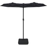  Dvostruki vrtni suncobran s LED svjetlima crni 316 x 145 cm | Eponuda.com