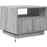  Stolić za kavu s LED svjetlima siva boja hrasta 50x49x40 cm | shoptok.hr