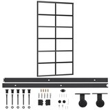 Furnova Drsna vrata z opremo ESG steklo in aluminij 102x205 cm, (21944820) | Shoptok.si