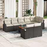  9-delni vrtni kavč set z blazinami črna Poli ratan Akacija, (22092580) | Shoptok.si