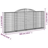  Lučne gabionske košare 9 kom 300x30x120/140cm pocinčano željezo | shoptok.hr