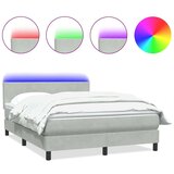vidaXL Krevet s oprugama i madracem svjetlosivi 160x210 cm baršunasti | shoptok.hr