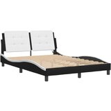  The Living Store Posteljni okvir z LED lučkami črno bel 140x200 cm umetno usnje - Posteljni Okvir, (21501021) | Shoptok.si