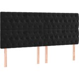 vidaXL LED posteljno vzglavje črno 180x7x118/128 cm žamet | Shoptok.si