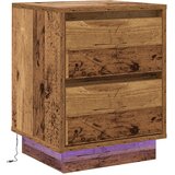 vidaXL Noćni Ormarić s LED Svjetlima Staro Drvo 39x34.5x50 cm | shoptok.hr