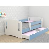 Classic drveni dečiji krevet 2 sa fiokom - plavi - 160x80cm Cene