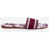 Boto Patterned Flat Sandals Women Bordeaux Leysi | shoptok.hr
