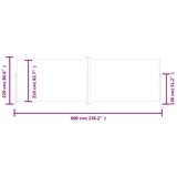 vidaXL Zložljiva stranska tenda modra 220x600 cm | Shoptok.si