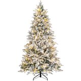 Costway Umetno božično drevo z osvetlitvijo LED in umetnim snegom, 210 cm, (5000091371) Cene