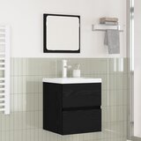  Set namještaja za kupaonicu Zidne 2 pcs Crni hrast i bijela | shoptok.hr