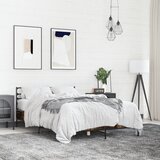 Maison Chic Posteljni okvir - Dvoposteljna postelja - Zakonska postelja dimljeni hrast 135x190 cm inž. les in kovina-J14266, (21771981) | Shoptok.si