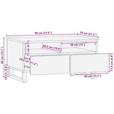  Stolić za kavu s ladicama Smeđa 89 x 59.5 x 17 cm Čvrsto drvo manga | shoptok.hr