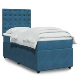 vidaXL Box spring postelja z vzmetnico temno modra 90x200 cm žamet Cene