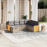 vidaXL 7-dijelni set vrtnih sofa s jastucima bež od poliratana | shoptok.hr