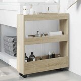  Uska kolica za pohranu s 3 razine boja hrasta konstruirano drvo Smeđa | Shoptok.si