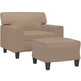 vidaXL Fotelja s tabureom boja cappuccina 60 cm od umjetne kože | shoptok.hr