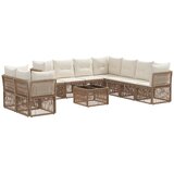 vidaXL Vrtna sedežna garnitura 10 pcs Bež poli ratan, (5000271070) | Shoptok.si
