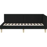 vidaXL Kotna postelja Drugo Črna 80 x 200 cm Tkanina in oblikovan les | Shoptok.si