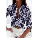 Fenzy Elegantna Bluza S Uzorkom Lavlenta, Tamnoplava Cijene