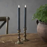 set od 2 crne led voštane svijeće flamme, visina 25 cm