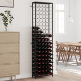 vidaXL Vinsko stojalo za 95 steklenic črno 54x18x200 cm kovano železo | Shoptok.si