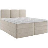MID.YOU POSTELJA BOXSPRING 160 cm x 200 cm , les, tekstil, leseni material krem barve | Shoptok.si