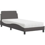 vidaXL Postelja z vzmetnico siva 80x200 cm umetno usnje, (21165994) Cene