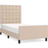 Maison Chic Posteljni okvir - Enojna postelja - Postelja za odrasle z vzglavjem kapučino 90x190 cm umetno usnje-J9590, (21759911) | Shoptok.si