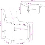  Fotelja s nagibom Krem Tkanina | shoptok.hr