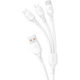  Kabel za punjenje Dudao L8A - 3u1 USB - A / USB - C / micro USB / Lightning 6A 1,2m - Bijela KP41379 | shoptok.hr