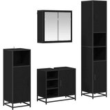 vidaXL Komplet pohištva za kopalnico 4 pcs Črni hrast 65 x 33 x 60 cm | Shoptok.si