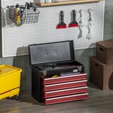 Durhand Jeklena škatla za orodje s 4 predali in zgornjim pladnjem z dvojno ključavnico, 51x22x39,5 cm, rdeča in črna, (20710798) | Shoptok.si