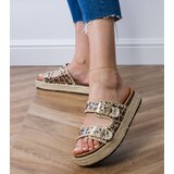 D/CEO Induri leopard print glitter buckle espadrille slides | Shoptok.si