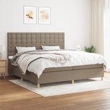  Krevet s oprugama i madracem smeđesivi 200x200 cm od tkanine | shoptok.hr
