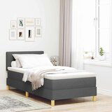 vidaXL Postelja z vzmetnico z vzmetnico Temno siva 90 x 190 cm blago | Shoptok.si