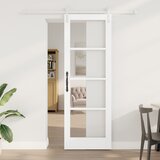 vidaXL drsna vrata z opremo "ORKDAL" bela trda lesa in stekla, notranja vrata z steklom "ORKDAL" bela 73.5 x 211 x 4 cm | Shoptok.si