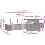 vidaXL 5-dijelni set vrtnih sofa s jastučićima u sivoj boji poli ratan | shoptok.hr