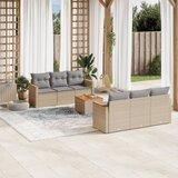Maison Chic Seti vrtnega pohištva - Vrtna garnitura - Vrtni pohištvo set 7-delna z blazinami bež poli ratan, (21803974) | Shoptok.si