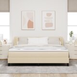 Box Spring Krevet s Madracem Krem 180x200 cm Tkanina | shoptok.hr