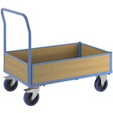 eurokraft pro ploski voziček z lesenimi stenami, ploščad dxš 1210 x 760 mm, polno elastična Cene