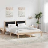  Krevetni okvir s tapiciranim uzglavljem Crna 150 x 200 cm Smeđa | Shoptok.si