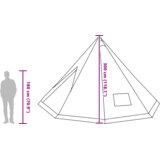 vidaXL Družinski šotor tipi siv in oranžen za 12 oseb vodoodporen | Shoptok.si
