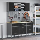 vidaXL Set od 5 Crna i Siva Čelik, konstruirano drvo Srednji | shoptok.hr