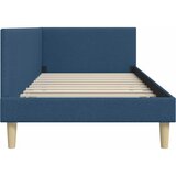 Kutni okvir kreveta Plava 90 cm x 190 cm Tkanina i šperploča | shoptok.hr