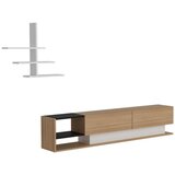 Kalune Design Televizijski komplet iz eksotičnega lesa v beli in naravni barvi 180x40 cm Liza - Kalune Design Cene