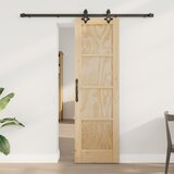 vidaXL Drsna vrata s kompletom opreme 61x198.5 cm iz trdega lesa bora, Drsna vrata 'ORKDAL'61x198.5 cm iz trdega lesa bora | Shoptok.si