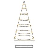  Metalno božićno drvce sa stalkom KUOPIO 180 cm Topla bijela - 180 cm Crna s LED svjetlima | shoptok.hr