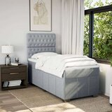 vidaXL Box spring postelja z vzmetnico svetlo siv 100x200 cm blago | Shoptok.si